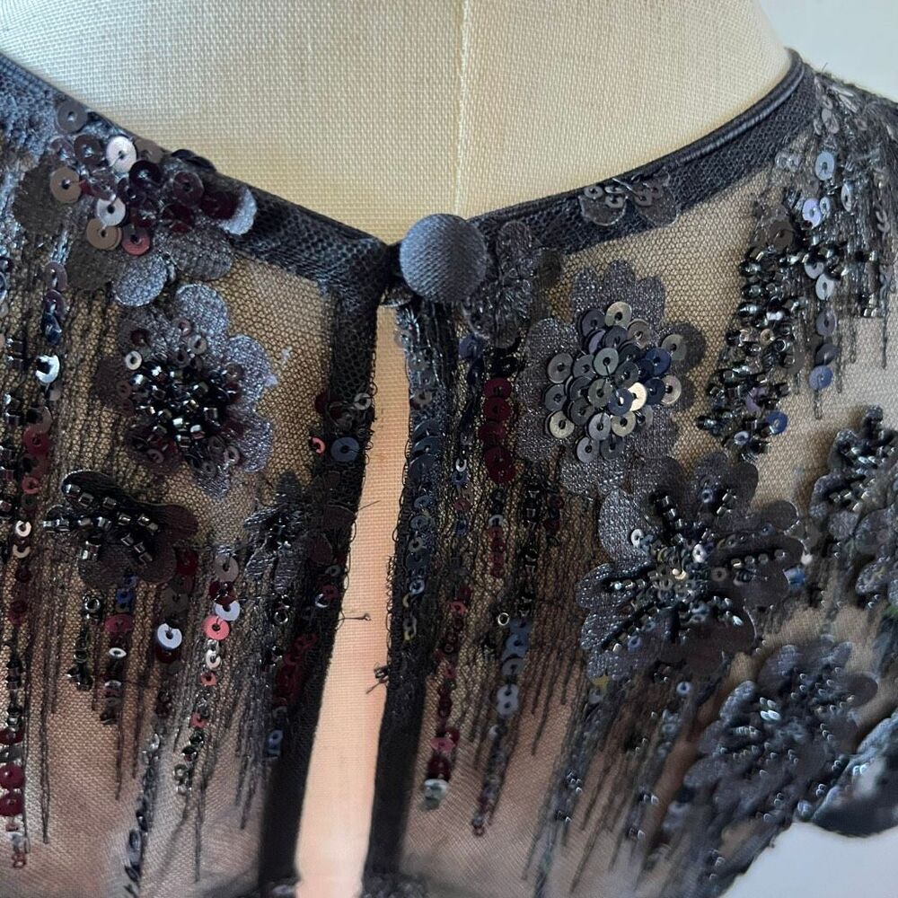 Dress the Population Lia midi cocktail dress features a sheer mesh overlay decor - Picture 14 of 16